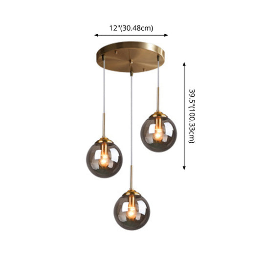Minimalist Glass Sphere Pendant Light Fixture For Modern Indoor Ceiling Lighting