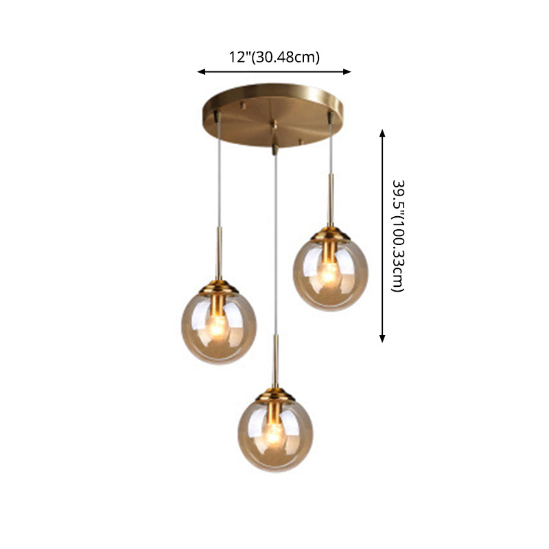Minimalist Glass Sphere Pendant Light Fixture For Modern Indoor Ceiling Lighting