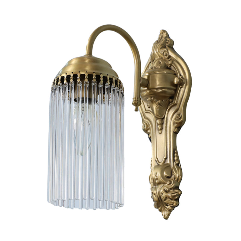 Simple Crystal Rod Wall Mount Light - Gold Sconce For Corridor