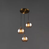 Modern Blown Glass Sphere Pendant Lights For Bedroom