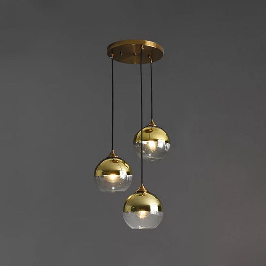 Modern Blown Glass Sphere Pendant Lights For Bedroom