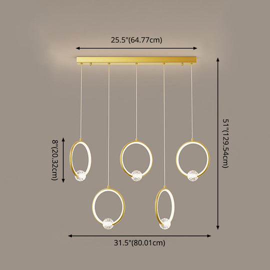 Modern Metal Led Ring Pendant Light - Stylish Indoor Lighting Fixture