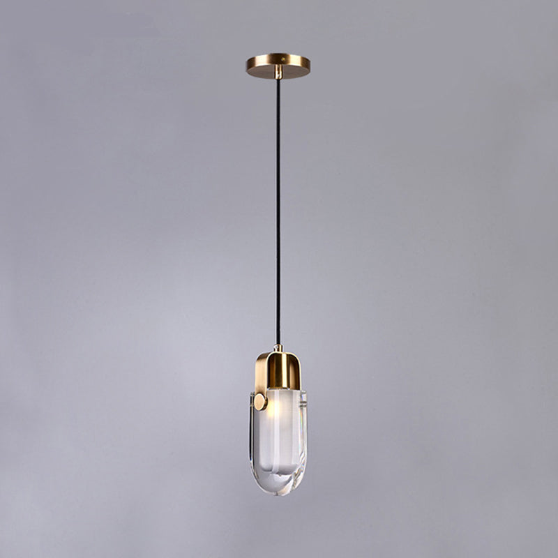 Contemporary Gold Droplet Crystal Pendant Led Ceiling Light