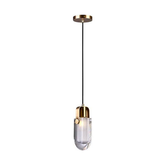 Contemporary Gold Led Crystal Pendant Ceiling Light