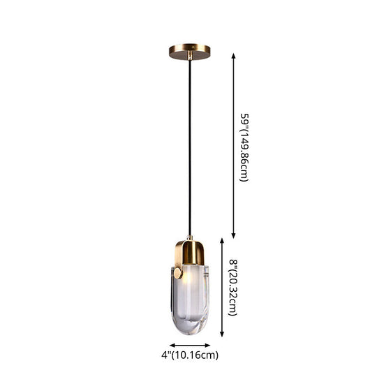 Contemporary Gold Led Crystal Pendant Ceiling Light
