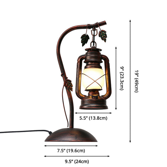 Allison - Nautical Copper Finish Gooseneck Table Lamp Metal 1-Light Bedroom Plug-In Night Light