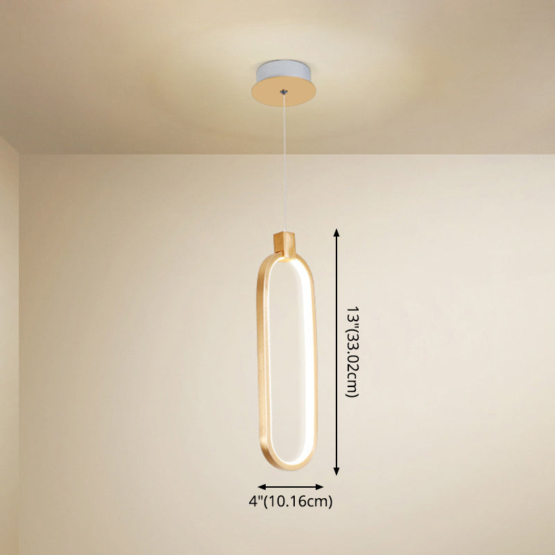Gold Led Hanging Pendant Light For Bedroom With Metal Single Head And Small Ceiling Design