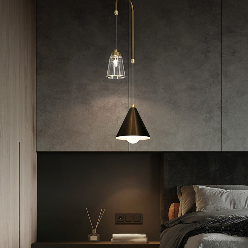 Industrial Mini Pendant Ceiling Light – Modern Metal Cone Hanging Lamp For Dining Room