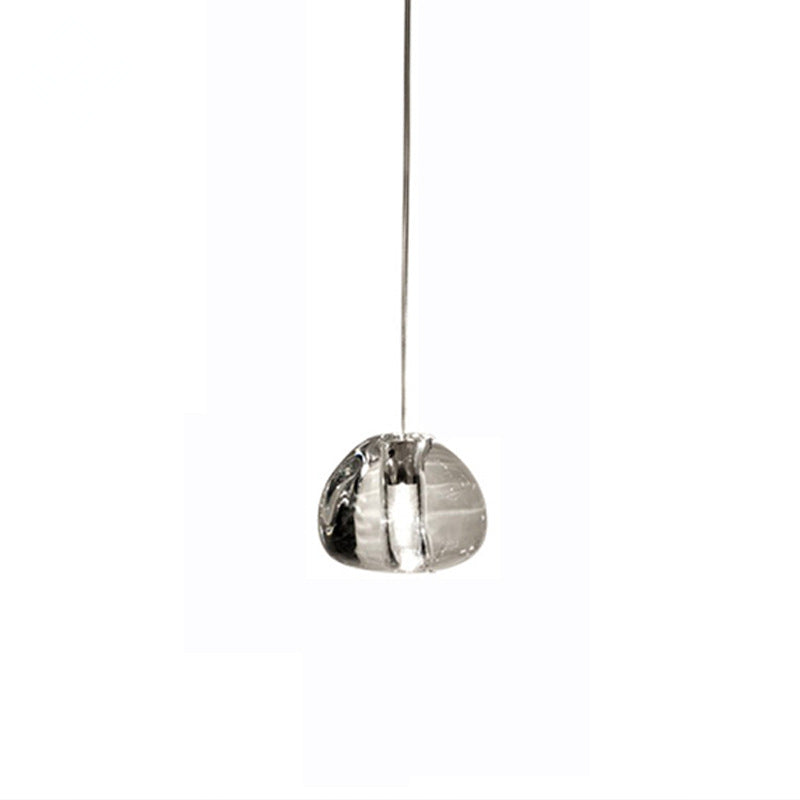 Modern Nordic Led Clear Bubble Glass Mini Pendant Light - Round Stair Hanging Lamp