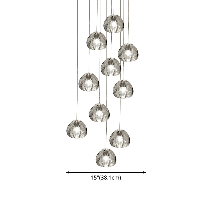 Bubble Glass Mini Pendant Light - Modern Nordic Design Led Round Stair Hanging Lamp