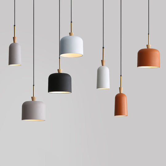 Colorful Macaron Pendant Light With Metal Shade - Industrial Hanging Lamp