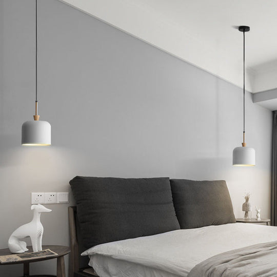 Colorful Macaron Pendant Light With Metal Shade - Industrial Hanging Lamp