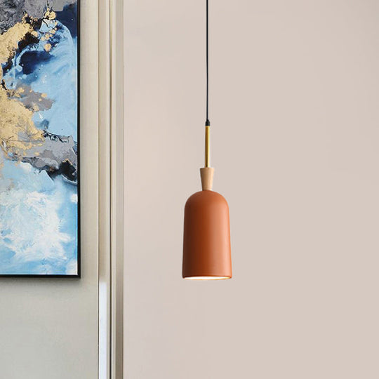 Colorful Macaron Pendant Light With Metal Shade - Industrial Hanging Lamp