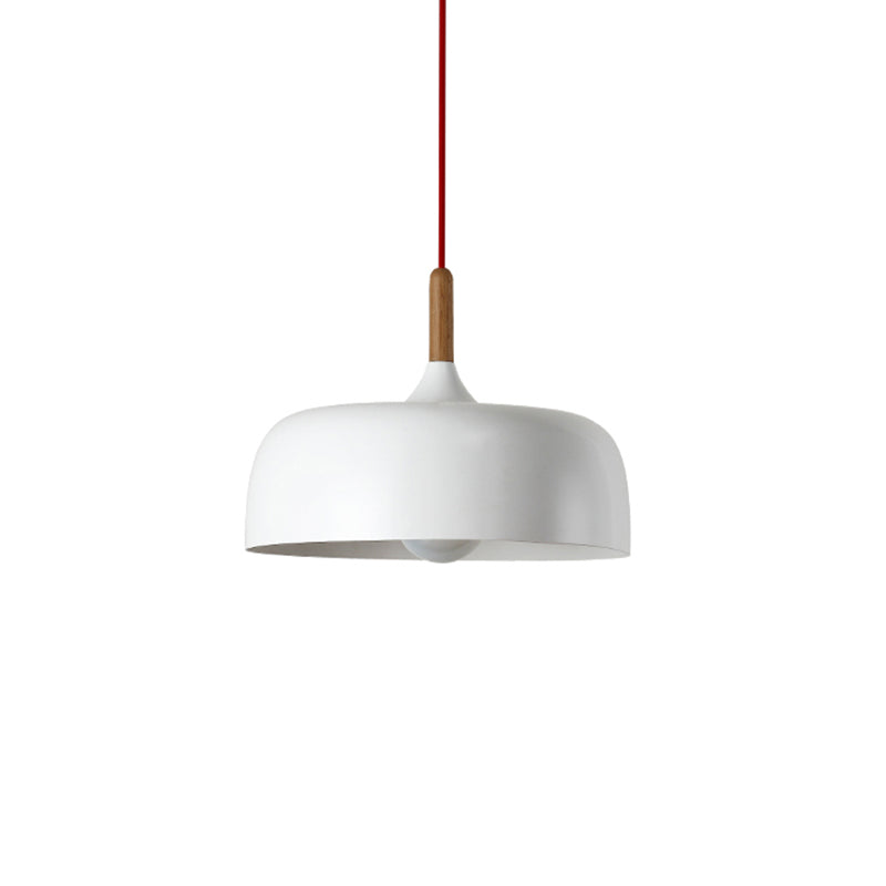 Modern Led Macaron Color Ceiling Pendant Light With Wood Lamp Socket White / 12
