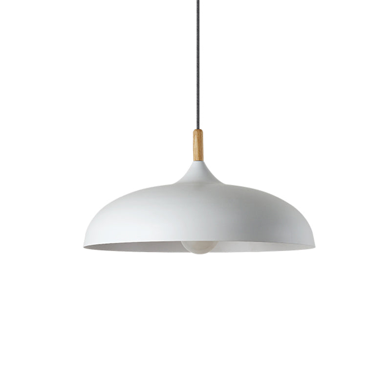 Modern Led Macaron Color Ceiling Pendant Light With Wood Lamp Socket White / 18