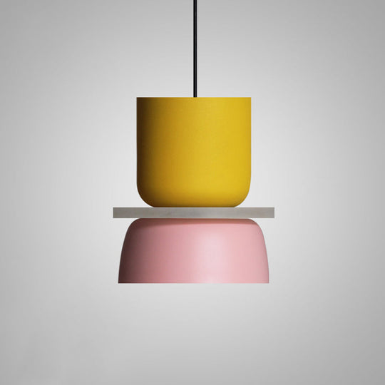 Modern Contemporary Pendant Lighting Colorful Macaron LED Hanging Light Fixture Yellow pendant Light