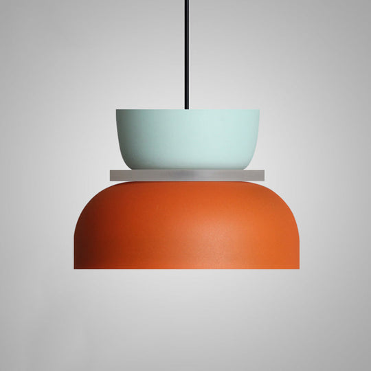 Modern Contemporary Pendant Lighting Colorful Macaron LED Hanging Light Fixture Orange pendant Light