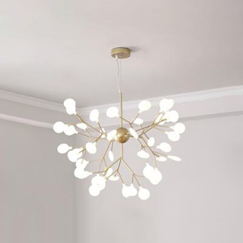 Firefly-Inspired Chandelier With Frosted Acrylic Shade - Perfect For Modern Living Rooms 45 / Gold