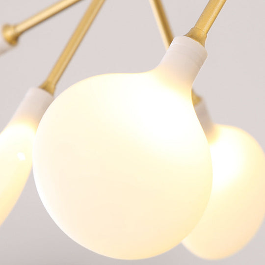 Firefly-Inspired Chandelier With Frosted Acrylic Shade - Perfect For Modern Living Rooms