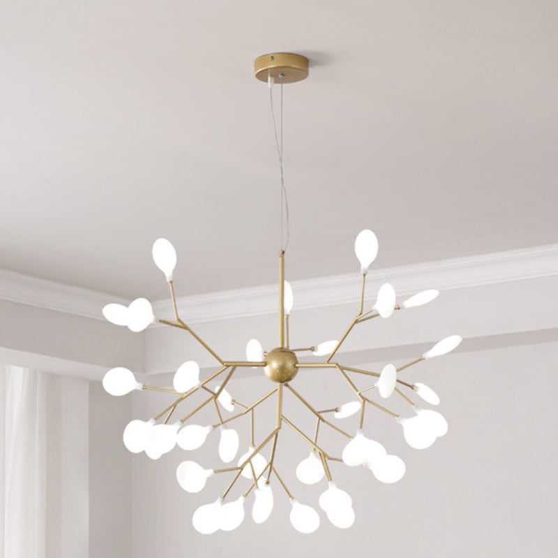 Firefly-Inspired Chandelier With Frosted Acrylic Shade - Perfect For Modern Living Rooms