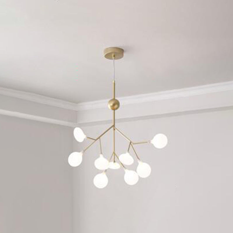 Firefly-Inspired Chandelier With Frosted Acrylic Shade - Perfect For Modern Living Rooms 9 / Gold
