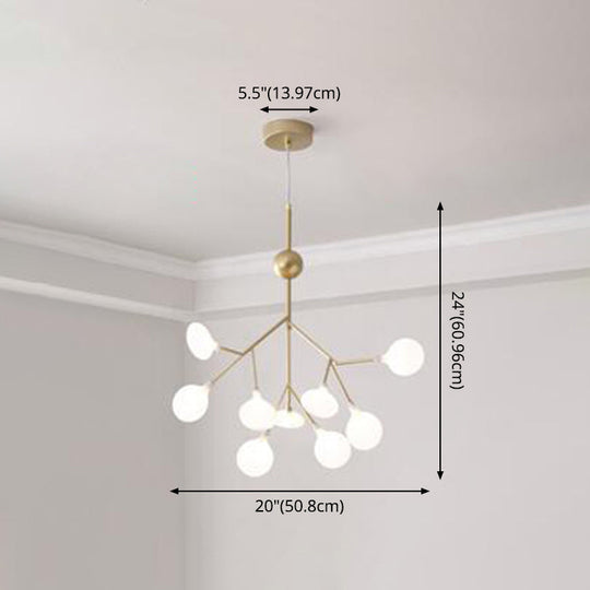 Firefly-Inspired Chandelier With Frosted Acrylic Shade - Perfect For Modern Living Rooms
