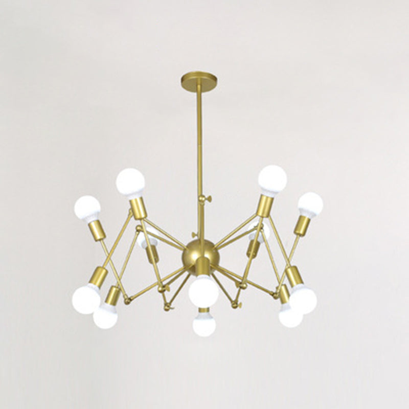 Industrial Sputnik Chandelier For Bar Or Coffee Shop 12 / Gold
