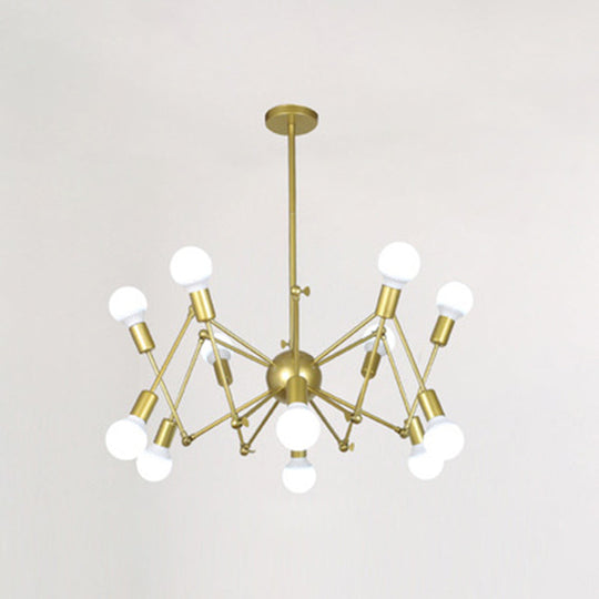 Industrial Sputnik Chandelier For Bar Or Coffee Shop 12 / Gold