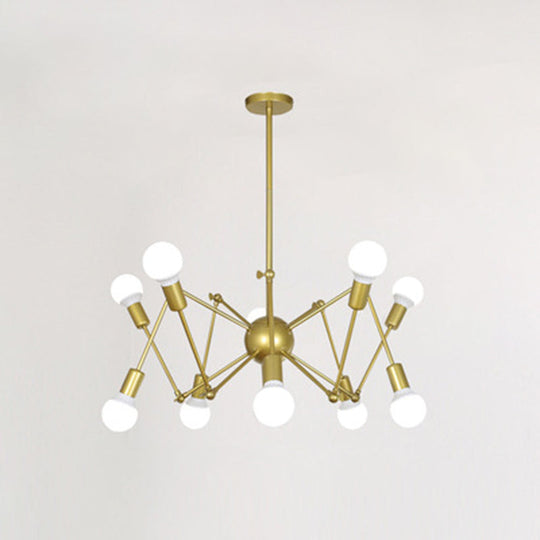 Industrial Sputnik Chandelier For Bar Or Coffee Shop 10 / Gold