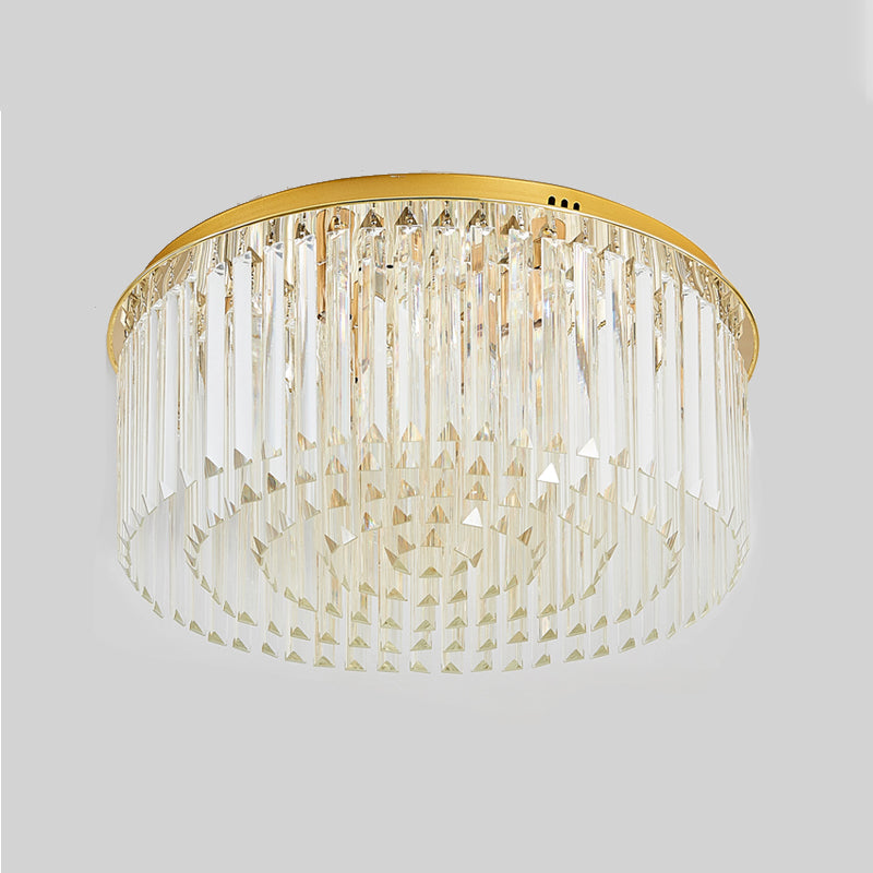 Contemporary Golden Crystal Ceiling Lamp - 6 - Light Dining Room Flush Light