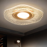 Simplicity Gold Acrylic Ruffle Flushmount Led Ceiling Light For Living Room