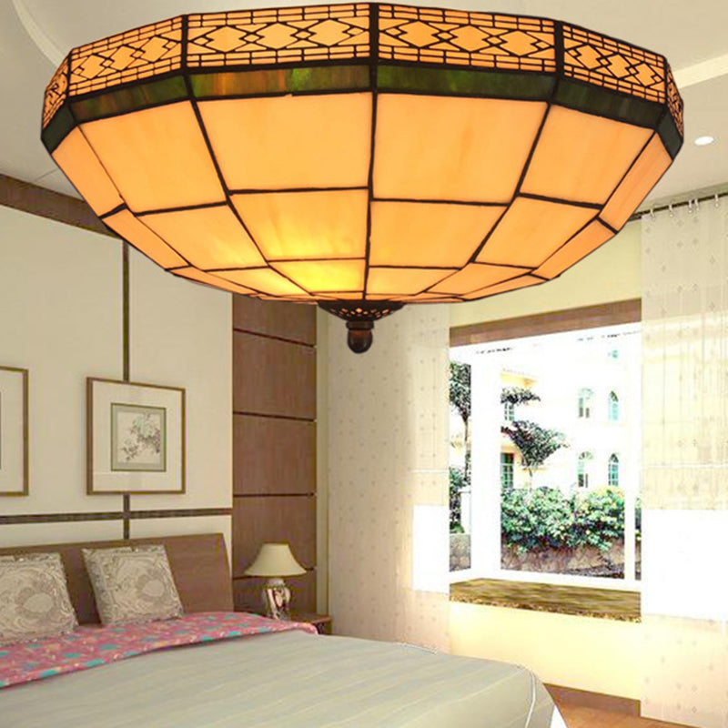 Traditional Flush Mount Glass Ceiling Lamp - Bedroom Lighting