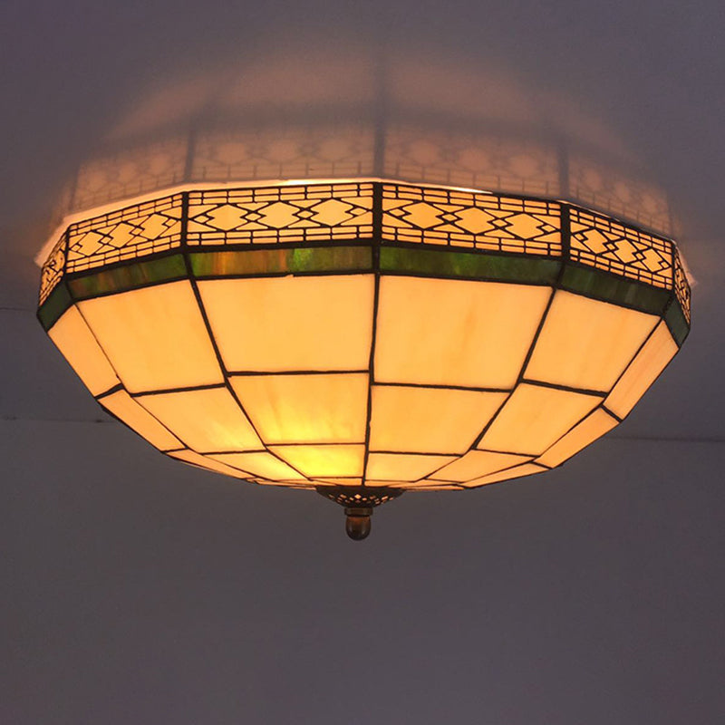 Traditional Flush Mount Glass Ceiling Lamp - Bedroom Lighting