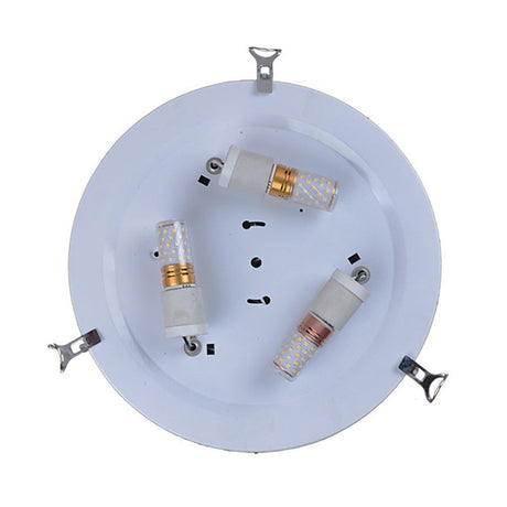 Vintage Blue Handcrafted Glass Dome Ceiling Flush Light With Feather Pattern