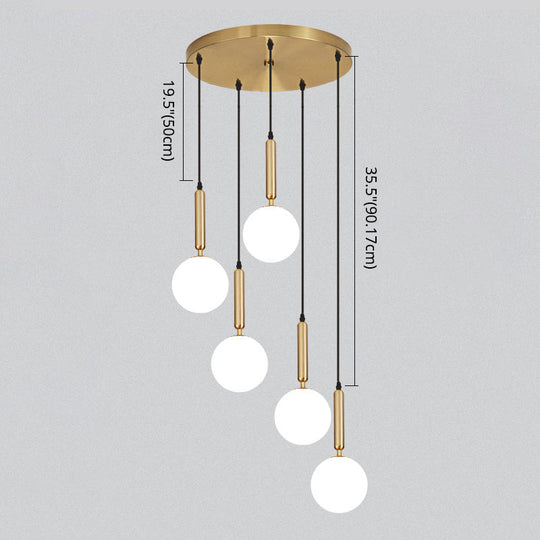 Minimalist Globe Pendant Light - Modern Metal Hanging Lamp For Living Room