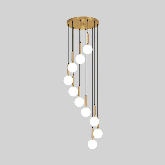 Minimalist Globe Pendant Light - Modern Metal Hanging Lamp For Living Room 10 / Brass