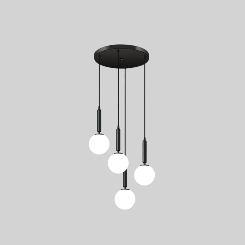 Minimalist Globe Pendant Light - Modern Metal Hanging Lamp For Living Room 4 / Black