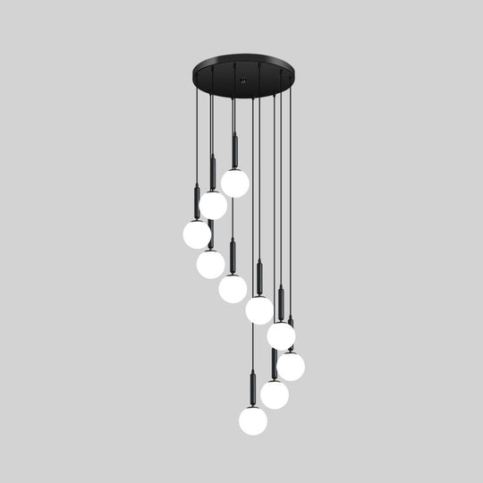 Minimalist Globe Pendant Light - Modern Metal Hanging Lamp For Living Room 10 / Black