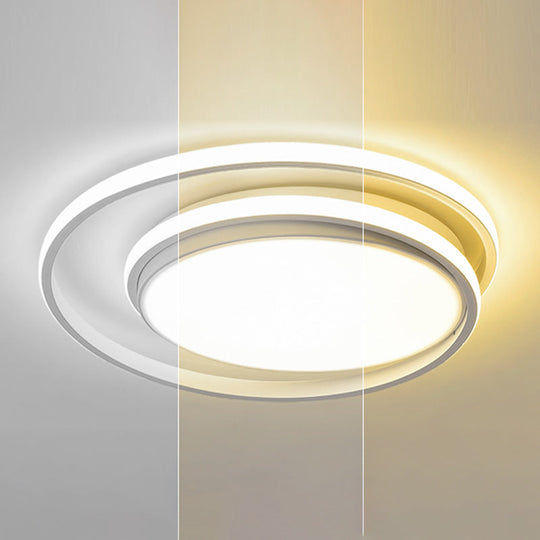 Led Flush Mount Ceiling Lamp: Intersecting Circles Shape Modern Simplicity Acrylic Cover Ideal For