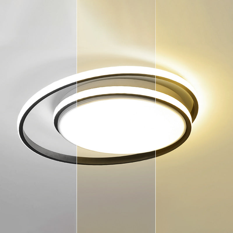 Led Flush Mount Ceiling Lamp: Intersecting Circles Shape Modern Simplicity Acrylic Cover – Ideal