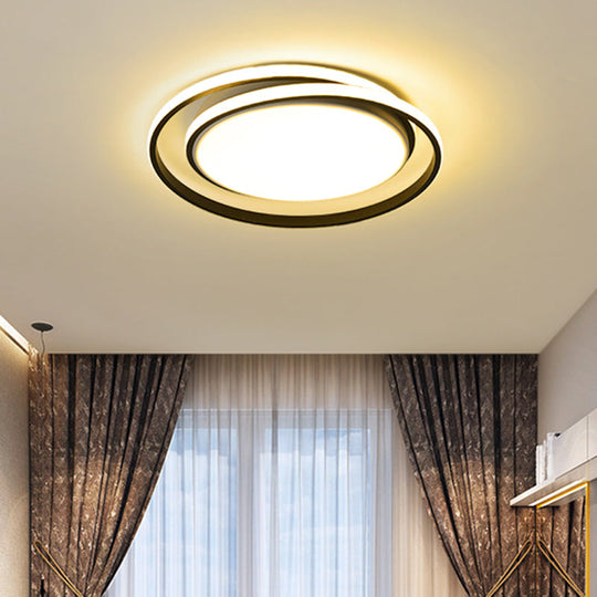 Led Flush Mount Ceiling Lamp: Intersecting Circles Shape Modern Simplicity Acrylic Cover Ideal For
