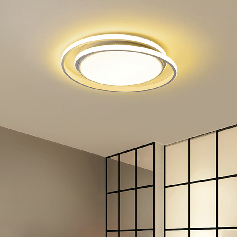 Led Flush Mount Ceiling Lamp: Intersecting Circles Shape Modern Simplicity Acrylic Cover – Ideal