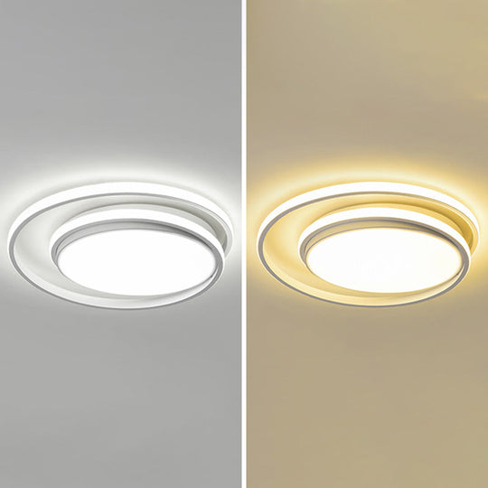 Led Flush Mount Ceiling Lamp: Intersecting Circles Shape Modern Simplicity Acrylic Cover Ideal For