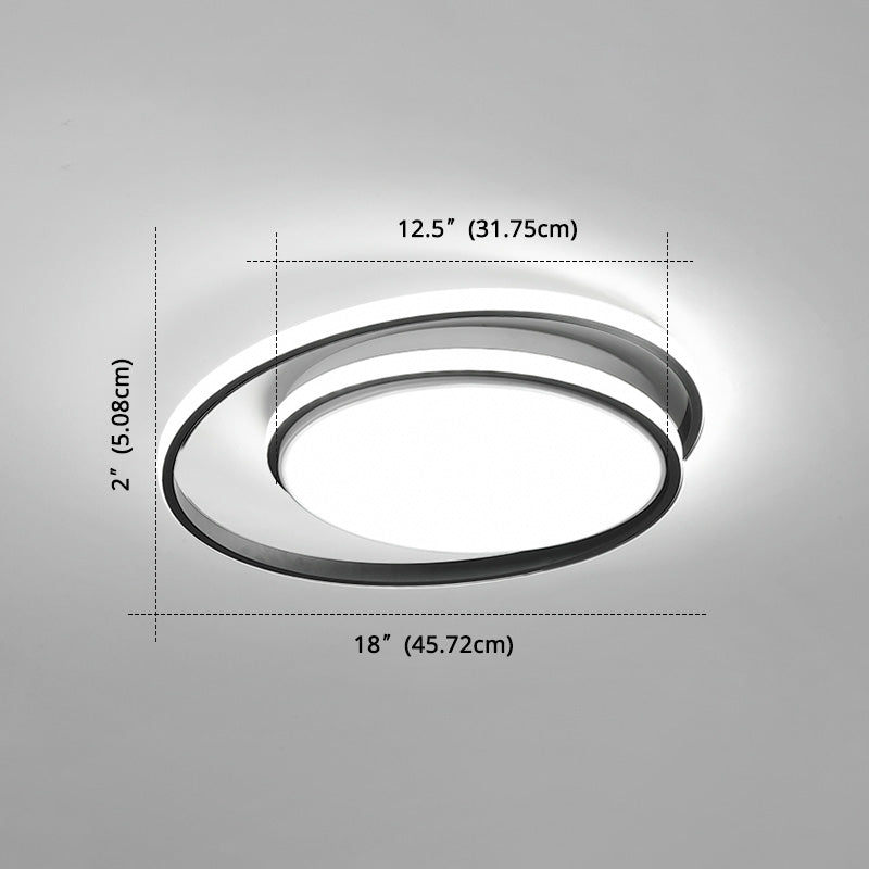 Led Flush Mount Ceiling Lamp: Intersecting Circles Shape Modern Simplicity Acrylic Cover Ideal For