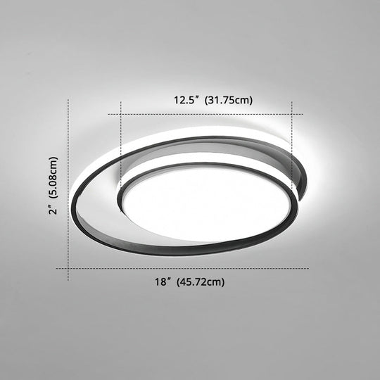 Led Flush Mount Ceiling Lamp: Intersecting Circles Shape Modern Simplicity Acrylic Cover Ideal For