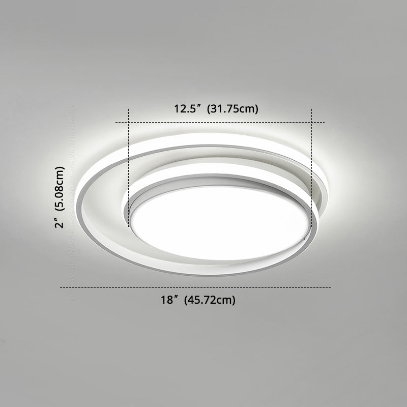 Led Flush Mount Ceiling Lamp: Intersecting Circles Shape Modern Simplicity Acrylic Cover – Ideal