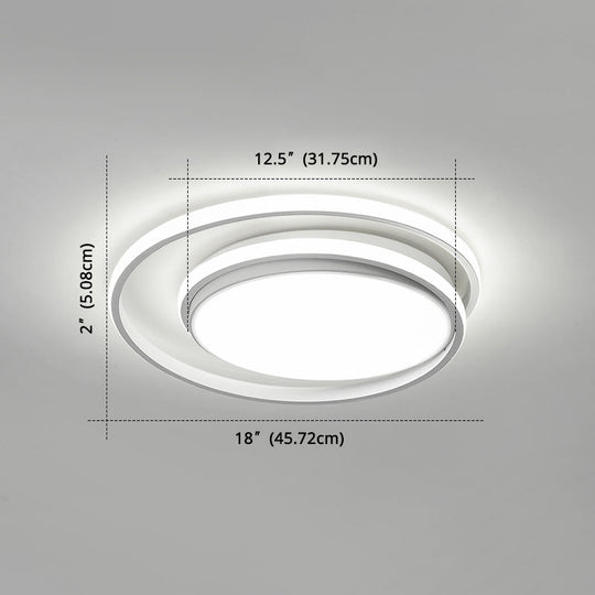 Led Flush Mount Ceiling Lamp: Intersecting Circles Shape Modern Simplicity Acrylic Cover – Ideal