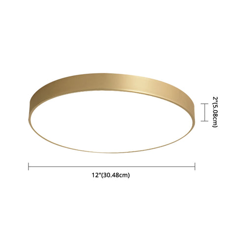 Sleek Round Led Ceiling Lamp For Modern Bedroom And Corridor Lighting - Gold Baking Paint Bezel
