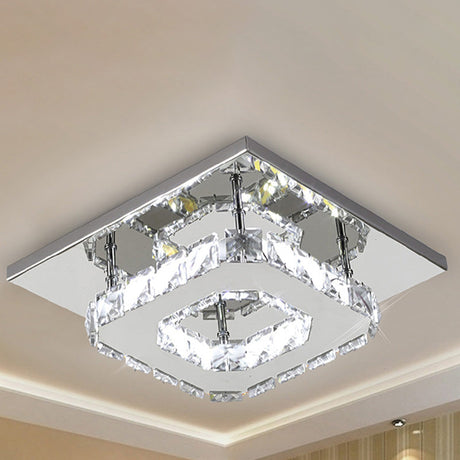 Mini Crystal-Encrusted Led Ceiling Light For Bedroom