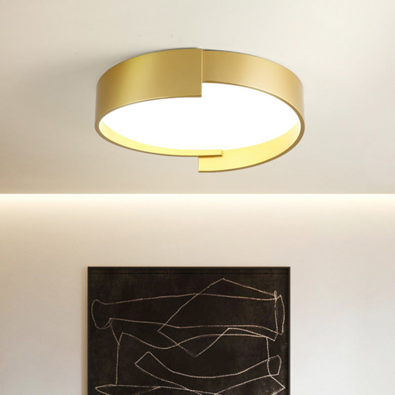 Led Macaroon Style Flush Mount Ceiling Light With Frosted Acrylic Lampshade - Nordic Bedroom Lamp